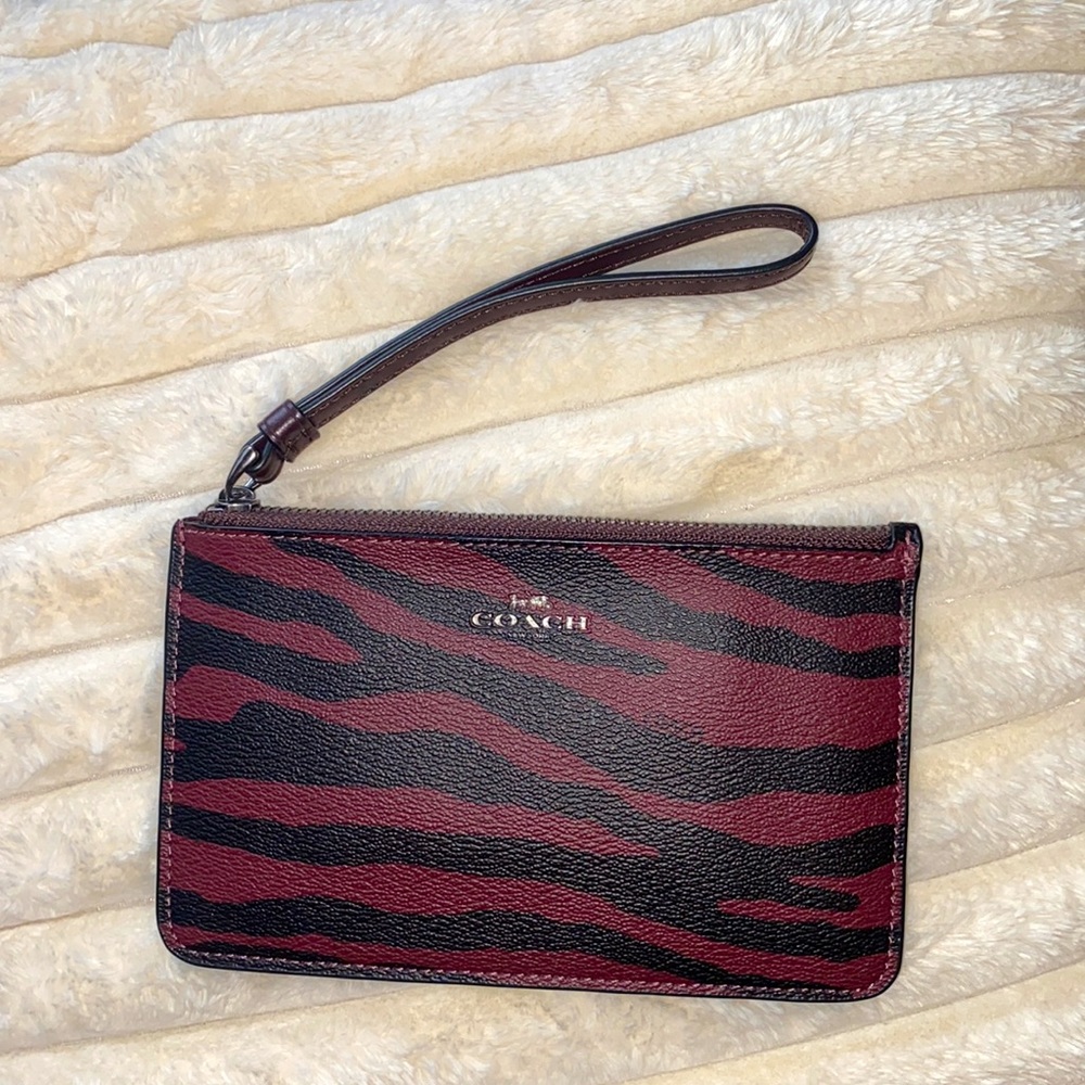 Coach Tiger Print Wristlet